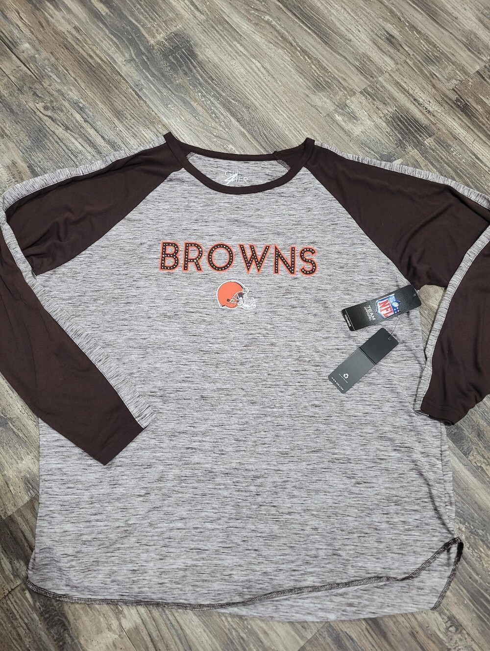 New GII 4 her Cleveland Browns sparkle Long Sleeve womens Shirt XXL